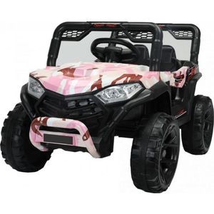 Masinuta electrica pentru copii Novokids Buggy Mini UTV cu faruri luminoase, telecomanda, 3-6 ani , max 30 kg, 3 viteze, model Offroad Roz Camuflaj imagine