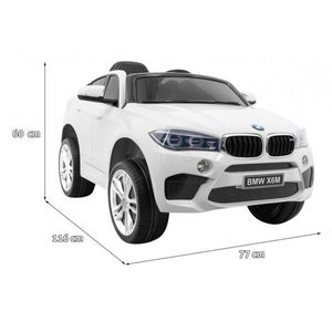 Masinuta electrica pentru copii Novokids BMW X6 M, roti din cauciuc EVA, max 30 kg , usi cu deschidere , baterie 12V, 2 viteze, 2 motoare 390 W, Alb imagine