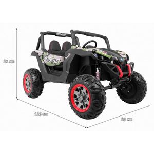 Masinuta electrica pentru copii Novokids Buggy UTV, 2 locuri, faruri luminoase, roti din cauciuc EVA, max 50 kg , 2 baterii de 12V, Mp3USB, 2 viteze, model Offroad, Camouflage imagine