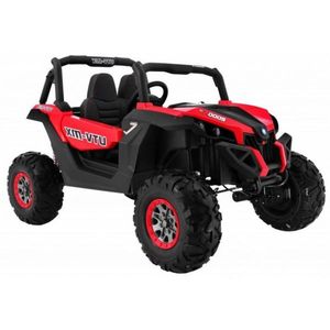 Masinuta electrica pentru copii Novokids Buggy UTV, 2 locuri, faruri luminoase, roti din cauciuc EVA, max 50 kg , 2 baterii de 12V, Mp3USB, 2 viteze, model Offroad, RosuNegru imagine