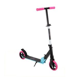 Trotineta copii si adolescenti Novokids Cool Girl Roz cu Turcoaz, maxim 100 kg, functie Super Brake, suspensie fata, diametru roata 200 mm imagine