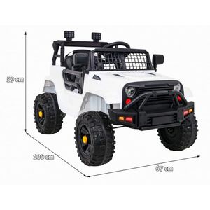 Masinuta electrica pentru copii Novokids Dark Knight Jeep PRO Alb, Max 30 kg, melodii si lumini, 12V, 2 viteze imagine