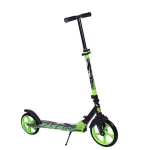 Trotineta copii si adolescenti Novokids Funky Camo PRO Verde Camuflaj, maxim 100 kg, functie Super Brake, diametru roata fata 230 mm imagine