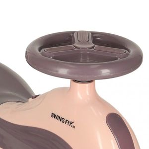 PlasmaCar SwingFix S2 Pink cu maner parental, lumini LED, Roti silentioase din cauciuc, Centura de siguranta, de la 3 ani imagine