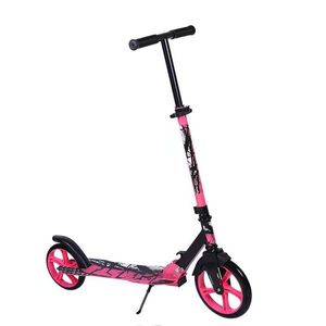 Trotineta copii si adolescenti Novokids Funky Camo PRO Roz Camuflaj, maxim 100 kg, functie Super Brake, diametru roata fata 230 mm imagine