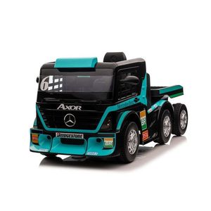 Camion electric pentru copii Mercedes XMX622B Blue, cu telecomanda 2.4G, doua motoare de 45W, baterie dubla de 12V7Ah, afisaj LCD, MP4, conectivitate Bluetooth, port MP3 si USB, dimensiune 143 x 72 x 67 cm imagine