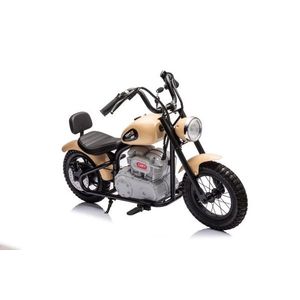 Motocicleta electrica pentru copii A9902 Kaki, cu pornire la cheie si motor 350W, baterie 36V, frana cu discuri pe spate si frana de mana, faruri functionele, viteza maxima 5-7 kmh, dimensiune 112 x 54 x 72 cm imagine