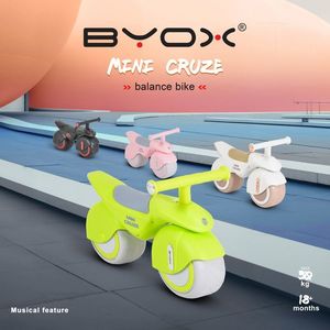 Bicicleta fara pedale Ride On Byox Mini Cruze Pink cu muzica, Roti EVA late si stabile cu rulment, Sezut ergonomic din piele, Design compact, Manere ergonomice, Recomandata de la 18 luni, Greutate admisa 30 kg imagine