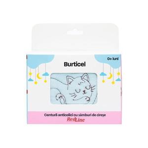 Centura anticolici cu samburi de cirese RedLine Burticel, utilizare versatila cald sau rece, saculet detasabil cu samburi de cirese 100% naturali, Bleu imagine