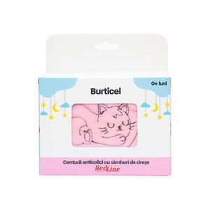 Centura anticolici cu samburi de cirese RedLine Burticel, utilizare versatila cald sau rece, saculet detasabil cu samburi de cirese 100% naturali, Roz imagine