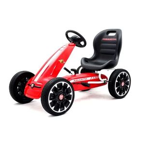 Kart cu pedale, pentru copii, de la Fiat Abarth, cu roti moi, culoare Rosie imagine