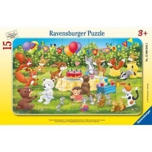 Ravensburger - Puzzle tip rama petrecerea aniversara a animalutelor 15 piese imagine