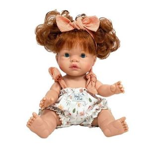 Papusa Nines D Onil, Joy, cu parul roscat, cu fundita roz, cu miros de vanilie 37 cm imagine