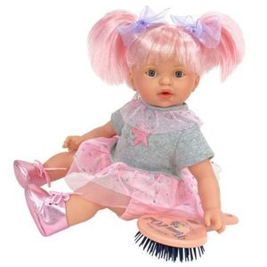 Papusa Nines D Onil, Alex Star, cu parul roz, ambalata in saculet, cu miros de vanilie, 40 cm imagine