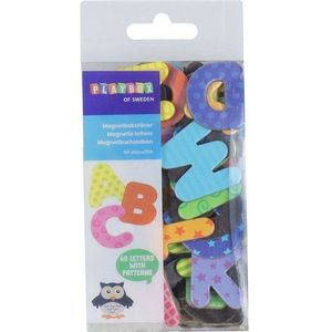 Set 60 litere magnetice din carton rezistent, 3.6 cm inaltime, 3.2 mm grosime, colorate imagine