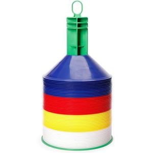 Set de 24 jaloane colorate rezistente, diam 20 cm, copete ideale pentru antrenamente, gradinita si scoala imagine