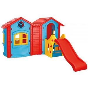 Casuta cu tobogan pentru copii Pilsan Double Happy House blue imagine