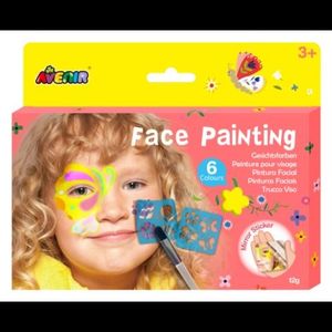 Trusa make-up pictura fata cu sabloane incluse - sase culori non-alergice - flori si fluturi imagine