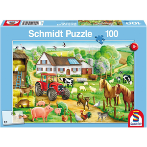 Puzzle 100 piese - Merry Farmyard | Schmidt imagine