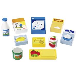 Set joaca - Toy shop miniatures in a basket, food and household goods | Goki imagine