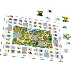 Puzzle - Sa invatam engleza la gradina zoologica, 70 piese | Larsen imagine