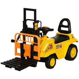 HOMCOM Tractor Jucărie pentru Copii cu Spațiu de Depozitare Sub Scaun, Roți cu Bandă de Rulare, Design Realist, Verde și Negru | Aosom Romania imagine