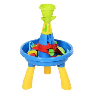 HOMCOM Masă Educativă de Activități pentru Copii, cu 21 Accesorii Distractive, din PP Certificat, 46x46x72cm, Albastru | Aosom Romania imagine
