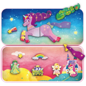 Puzzle magnetic in cutie metalica - Unicorni, 30 piese | MierEdu imagine