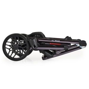Carucior convertibil 2in1 Moni All Road Black cu Cadru din aluminiu galvanizat, Roti rezistente cu suspensii, Spatar reglabil, Maner reglabil 6 pozitii inaltime, Copertina XXL, Husa picioare si suport pahar incluse, Pana la 4 ani imagine