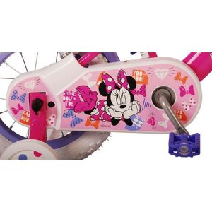 Bicicleta EL Minnie Mouse Cutest 12 inch, roti din cauciuc gonflabile, roti ajutatoare, scaun si ghidon ajustabile imagine