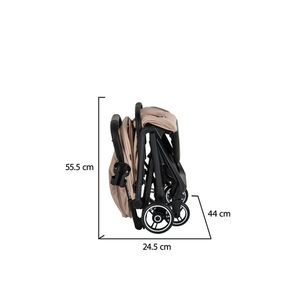 Carucior sport Cangaroo Airwalk Crepe Beige compatibil cabina avion, Pliere automata ultracompacta, Copertina XXL protectie UVUPF 50+ si ventilatie, Suspensii, Spatar reglabil cu pozitie de somn, Centura de siguranta, Suport pahar imagine