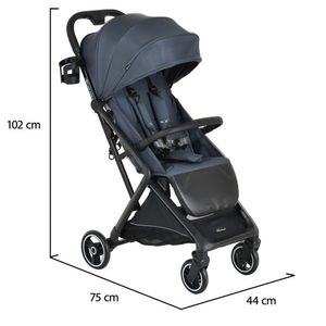 Carucior sport Cangaroo Airwalk Gray Stone compatibil cabina avion, Pliere automata ultracompacta, Copertina XXL protectie UVUPF 50+ si ventilatie, Suspensii, Spatar reglabil cu pozitie de somn, Centura de siguranta, Suport pahar imagine