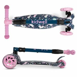 Trotineta pentru copii Kidwell Vento Magic pliabila, cu suspensie, roti cu led, ghidon din aluminiu reglabil, greutate admisa 50 kg, varsta 3 ani+ imagine