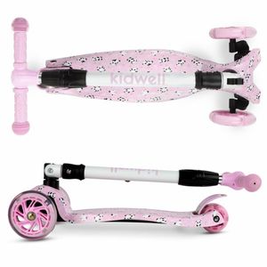 Trotineta pentru copii Kidwell Vento Panda pliabila, cu suspensie, roti cu led, ghidon din aluminiu reglabil, greutate admisa 50 kg, varsta 3 ani+ imagine