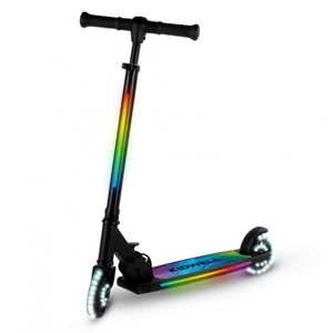 Trotineta pentru copii Kidwell Mido Black 3 in 1, pliabila, reglabila, cu 2 roti, cu iluminare LED incorporata, 5 ani+, pana la 100 kg imagine