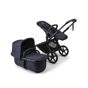 Carucior 2 in 1 Bugaboo Fox 5 Renew Black Deep Indigo cu maner reglabil, reversibil, suspensii, cadru din aluminiu imagine