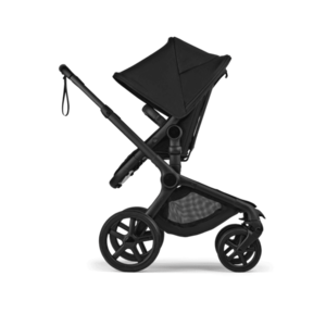 Carucior 2 in 1 Bugaboo Fox 5 Renew Black Heritage Black cu maner reglabil, reversibil, suspensii, cadru din aluminiu imagine