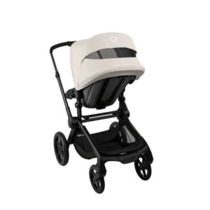 Carucior 2 in 1 Bugaboo Fox 5 Renew Black Heritage Black Misty White cu maner reglabil, reversibil, suspensii, cadru din aluminiu imagine