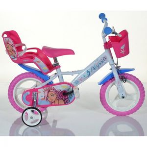 Bicicleta pentru copii Dino Bikes Alyssa 12 inch, inaltime recomandata 85-105 cm, sa si ghidon ajustabile, cosulet pentru papusi si accesorii imagine