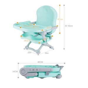 Scaun de masa pentru copii, Little Mom, model tip booster, design compact, pliabil si portabil, inaltime reglabila 4 pozitii, tavita detabila, compatibilitate universala, dimensiune 50 x 30 x 35 cm, Grey imagine