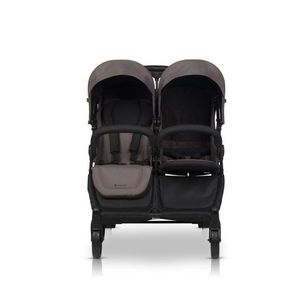 Carucior pentru gemeni 2 in 1, Euro Cart Doblo Taupe, cu Landouri, pliabil, cu suspensii, spatar reglabil, copertina reglabila si accesorii incluse, greutate maxim admisa 22 kg imagine