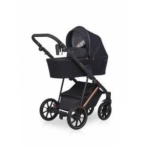 Carucior pentru copii, Riko Velar Magma Premium Line 3 in 1, omologat i-Size R129, cu suspensii, maner reglabil pe inaltime, cu scoica auto, Geanta si accesorii incluse, pana la 22 kg, Negru imagine
