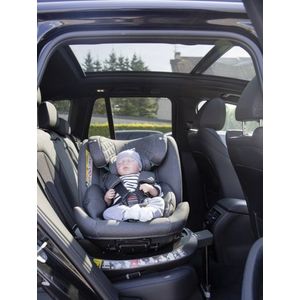Scaun auto pentru copii cu isofix 4 in 1, Adamex Trip, omologat R129 i-Size, rotativ, cu picior de fixare, 12 niveluri de ajustare a suportului pentru cap, 40-150 cm sau 0-12 ani, Gri imagine