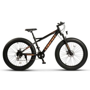 Bicicleta MTB-Fat Bike CARPAT Bigone C26278H, schimbator spate Shimano Altus, 16 viteze, roti 26 inch, frane Mecanice Disc, NegruPortocaliu imagine
