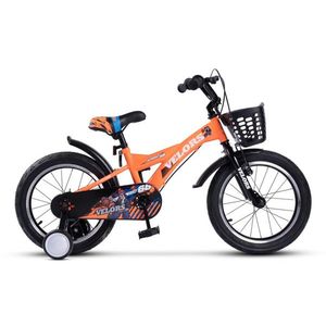 Bicicleta pentru copii Velors V1601A Portocaliu, roti 16 inch, 4-6 ani, 16 viteze, inaltime utilizator 100-115 cm , greutate suportata 60 kg imagine