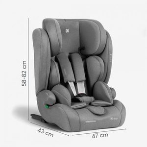 Scaun auto cu ISOFIX KikkaBoo i-Cross i-SIZE Light Grey 76-150 cm, Tetiera reglabila in 13 pozitii cu spuma de memorie, Centura Top Tether, Husa detasabila, Perna reductor imagine