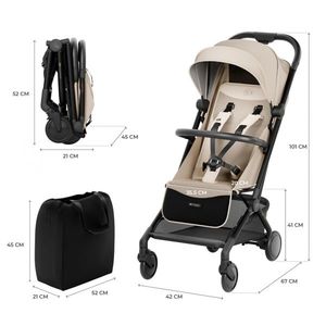 Carucior sport KinderKraft Pilot 2 cu pliere compacta Soft Beige imagine