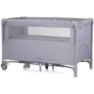 Patut pliabil Chipolino Relax Cloud Linen cu laterala culisanta, intrare laterala cu fermoar, geanta pentru transport, greutate admisa 15 kg imagine