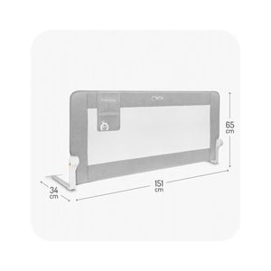 Bariera de siguranta rabatabila pentru pat Momi Lexi XL Plus Grey imagine
