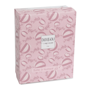 Iepuras muzical Doudou Roz 20 cm pentru patut sau carucior imagine